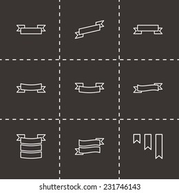 Vector ribbon icon set on black background