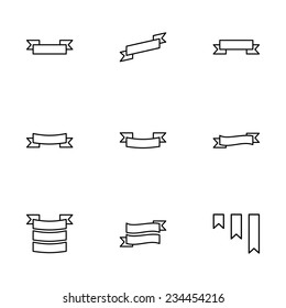 Vector ribbon icon set on white background