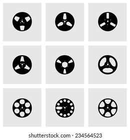 Vector ribbon icon set on grey background