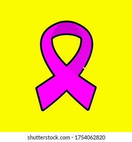 Vector ribbon icon. Symbol of respect and sympathy.