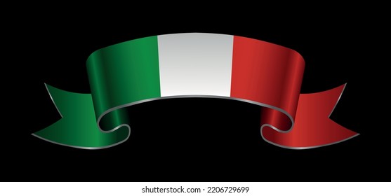 Vector ribbon with Italy flag.