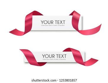 Vector Ribbon label and paper banners collections design isolated on white background, illustration