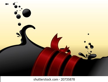 vector de cinta y líquido en negro