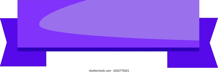 Vector ribbon, with right angles, narrow, blue color. Ribbon elements on a white background.