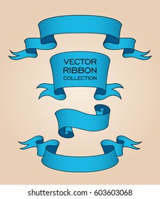 Vector ribbon set. Celebration stickers and decorations. Label, bookmarks collection.