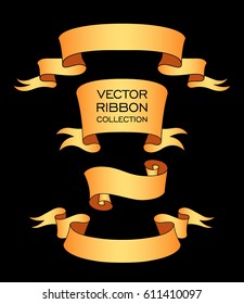 Vector ribbon set. Celebration stickers and decorations. Label, bookmarks collection.