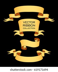 Vector ribbon set. Celebration stickers and decorations. Label, bookmarks collection.