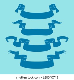Vector ribbon set. Celebration stickers and decorations. Label, bookmarks collection.