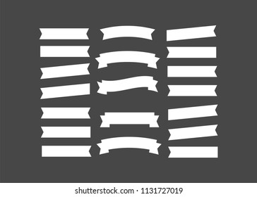 Vector Ribbon Set on white background. Banner ribbon vector set
