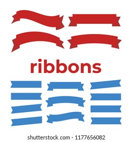 Vector Ribbon Set on white background. Banner ribbon vector set