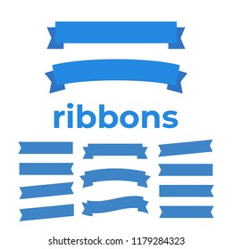 Vector Ribbon Set on white background. Banner ribbon vector set