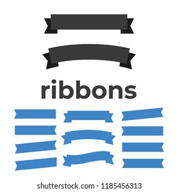 Vector Ribbon Set on white background. Banner ribbon vector set