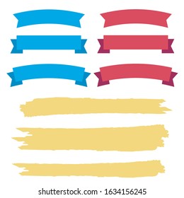 Vector Ribbon Set on white background. Banner ribbon vector set