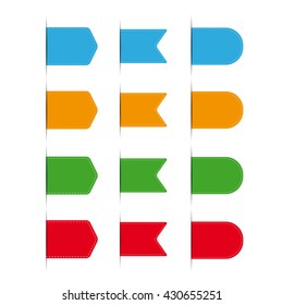 Vector Ribbon set - red, blue, green, orange