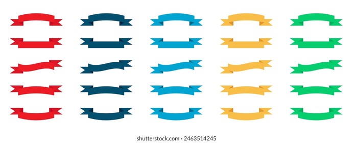 Vector ribbon. Set of ribbons isolated on white. Set of ribbon banner 