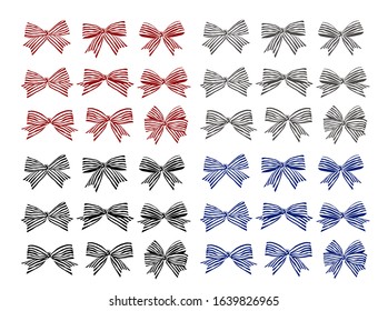 vector ribbon stripe illustration blue red gray black set