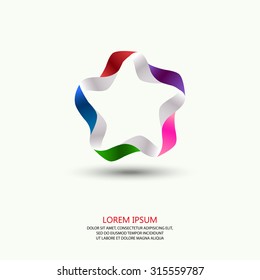 Vector of ribbon symbol or icon