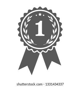Vector ribbons award with laurel wreath inside isolated on white background