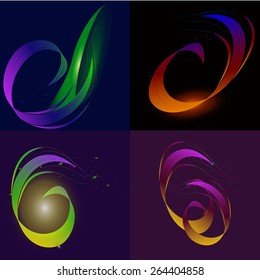 vector ribbons for backgrounds resemble abstract universe and stars