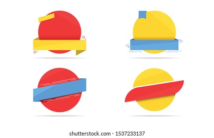 Vector ribbons and banner. Circle label for sale,poster,greetings card. Design element banner