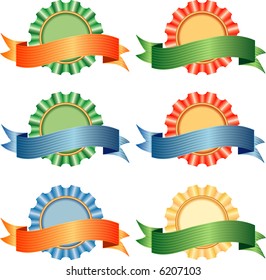 vector ribbons with banners in different colors