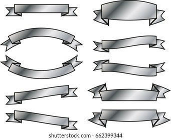 Vector ribbons banners set