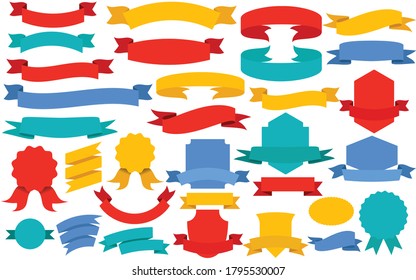 Vector ribbons collection set design