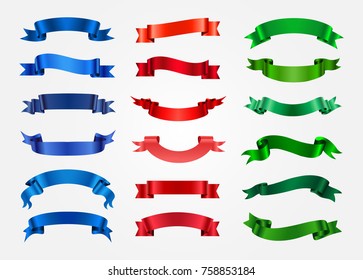 Vector ribbons collection.Ribbon banner set. 