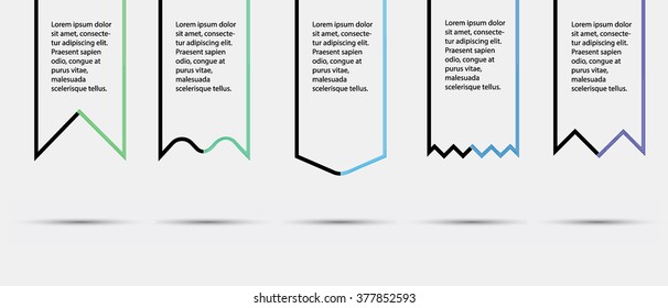 Vector ribbons with color lines. Eps 10 illustration.