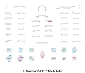 Vector ribbons with color lines. Vector illustration.