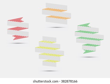 Vector ribbons with color lines. Vector illustration.