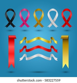 Vector Ribbons colors background illustration .