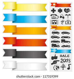 Vector. Ribbons and icons.