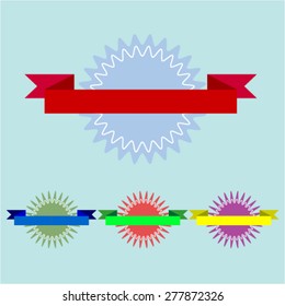 Vector ribbons and labels llustration design background
