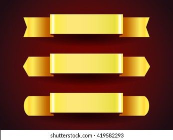 Vector ribbons on red isolated background