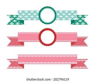 Vector ribbons set