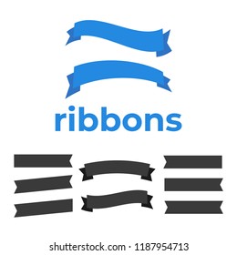 Vector ribbons set isolated. Banner ribbon vector set