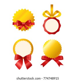 Vector ribbons set isolated on white. Different vintage ribbons set isolated on white. Ready for a text
