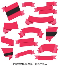 Vector Ribbons Set Red