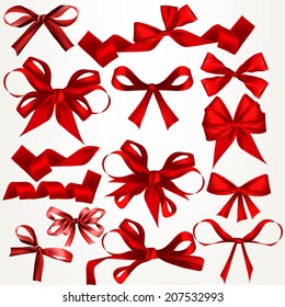 Vector Ribbons set in red color for your design