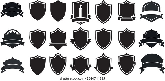 vector ribbons and shields icon collection