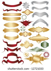 vector ribbons and typographical  design elements