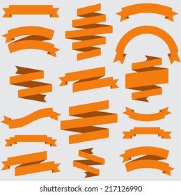Vector ribbons vintage set