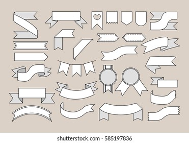 vector ribbons,white ribbons