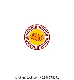 Logotipo de costillas vectoriales, barbacoa, etiqueta o idea de lugar de comida y bebida a la parrilla