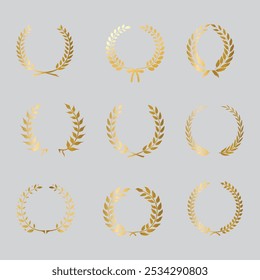 Vector rice and cotton icon, gold gradient color, perfect to complement your logo design