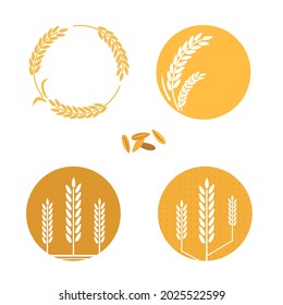 Vector- rice icon and rice frame, rice graphic.