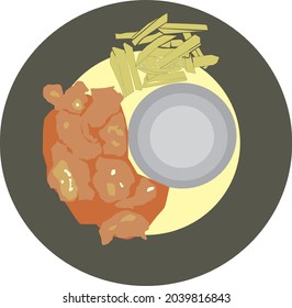 Vektorgrafik von Reis Platter. Vektorkunst.