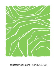 Vector rice or tea plantation on cascades field