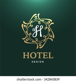 vector rich luxury calligraphic classic letterhead flourishes pattern employment monogram label straight classical monarch royalty abstraction edge rich modern mark classic ornate golden green luxurio